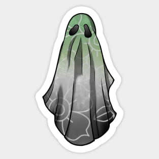 Aromantic Pride Flowery Ghost Sticker